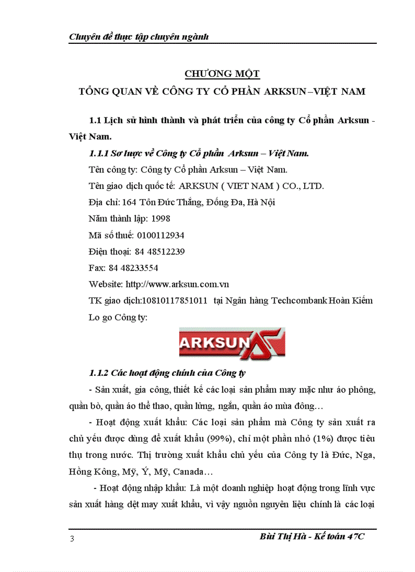 image for page Hoàn thiện hạch toán tiêu thụ thành phẩm và xác định kết quả tiêu thụ thành phẩm tại Công ty Cổ phần Arksun Việt Nam