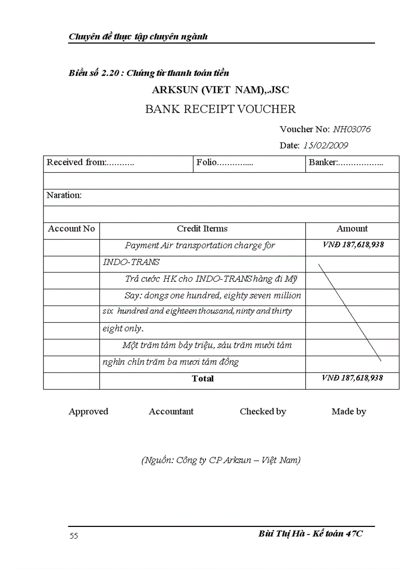 image for page Hoàn thiện hạch toán tiêu thụ thành phẩm và xác định kết quả tiêu thụ thành phẩm tại Công ty Cổ phần Arksun Việt Nam