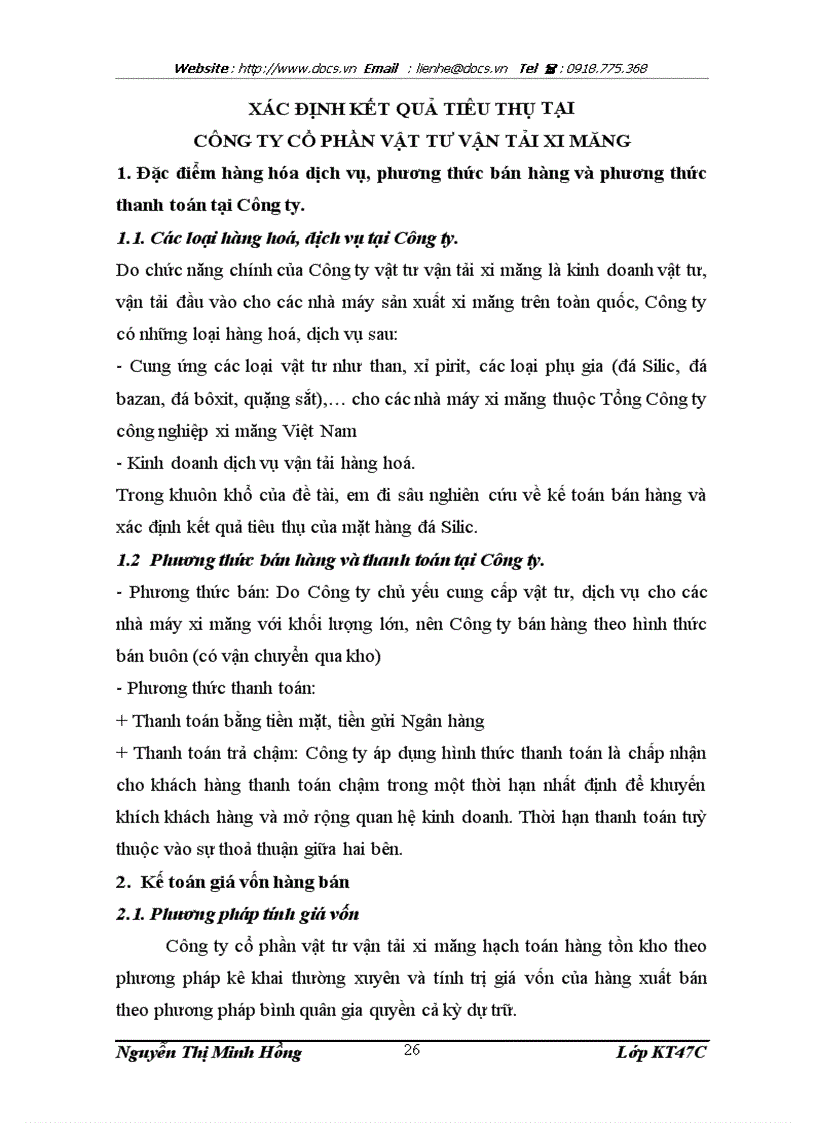 image for page Hoàn thiện công tác kế toán bán hàng và xác định kết quả tiêu thụ tại công ty cổ phần vật tư vận tải xi măng