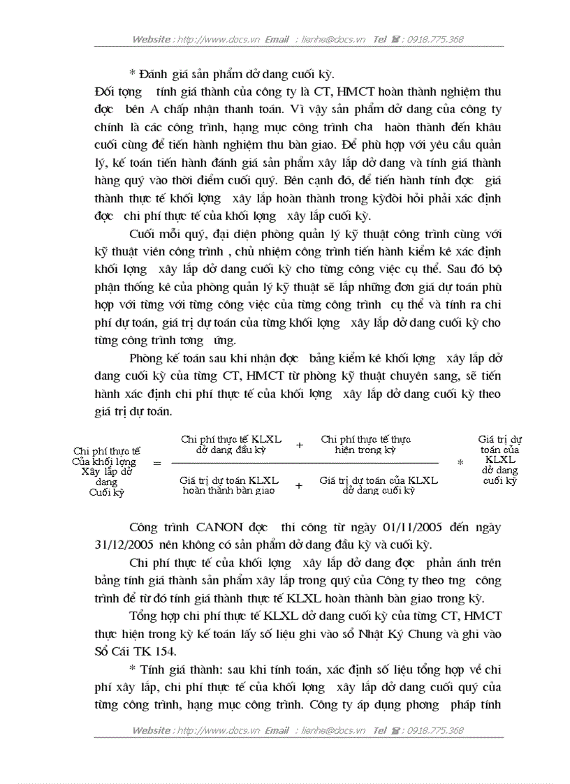 image for page Hoàn thiện kế toán chi phí sản xuất và tính giá thành sản phẩm xây lắp tại Công ty xây dựng cấp thoát nước và hạ tầng kỹ thuật