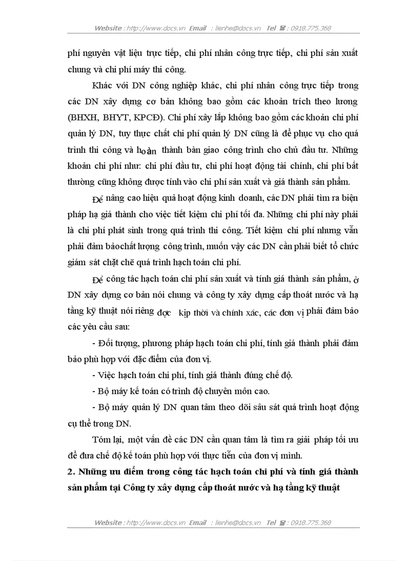 image for page Hoàn thiện kế toán chi phí sản xuất và tính giá thành sản phẩm xây lắp tại Công ty xây dựng cấp thoát nước và hạ tầng kỹ thuật