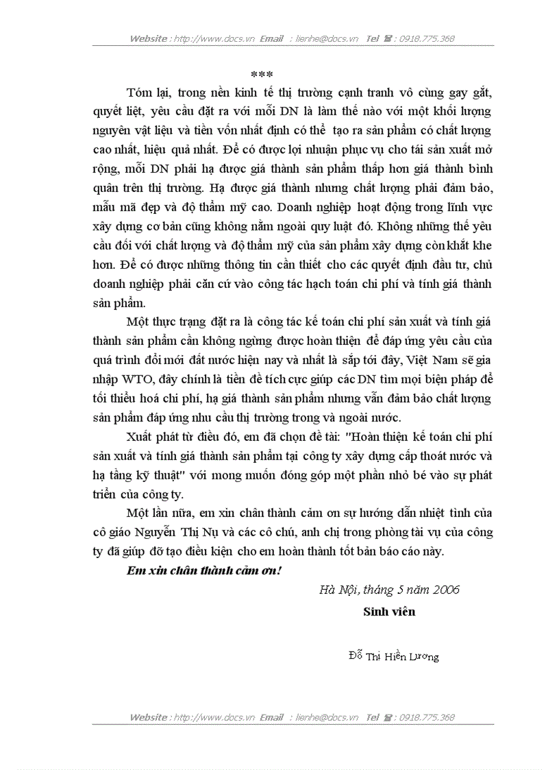 image for page Hoàn thiện kế toán chi phí sản xuất và tính giá thành sản phẩm xây lắp tại Công ty xây dựng cấp thoát nước và hạ tầng kỹ thuật