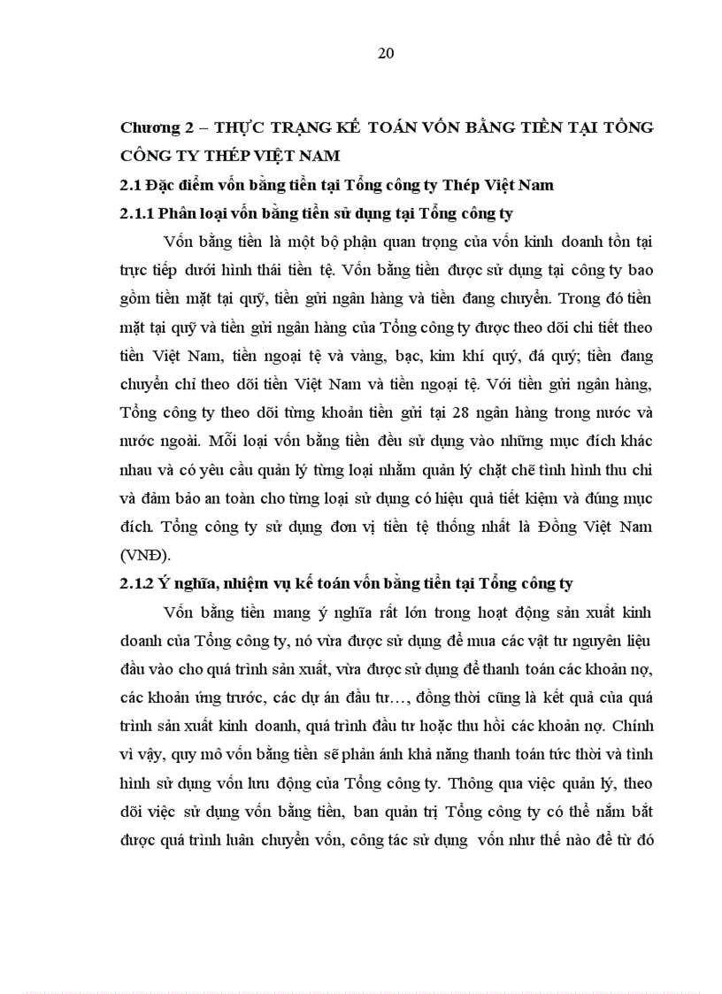 image for page Hoàn thiện kế toán vốn bằng tiền tại tổng công ty thép việt nam