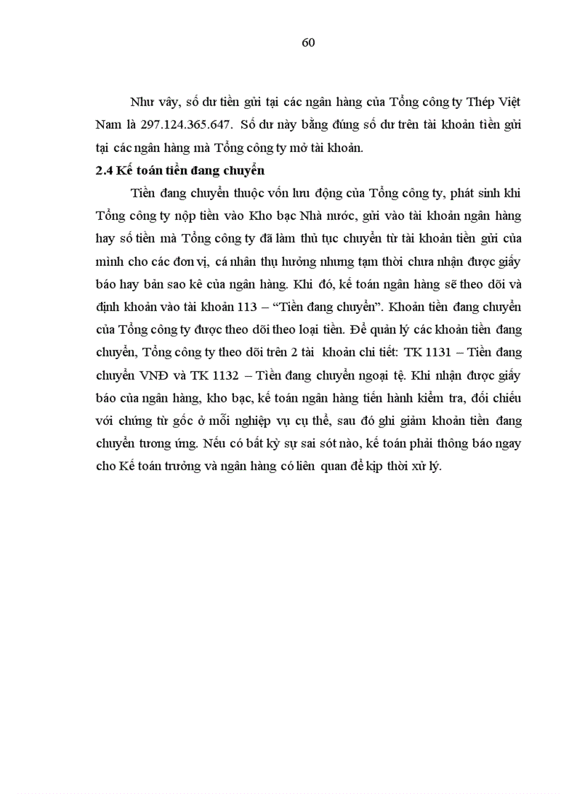 image for page Hoàn thiện kế toán vốn bằng tiền tại tổng công ty thép việt nam