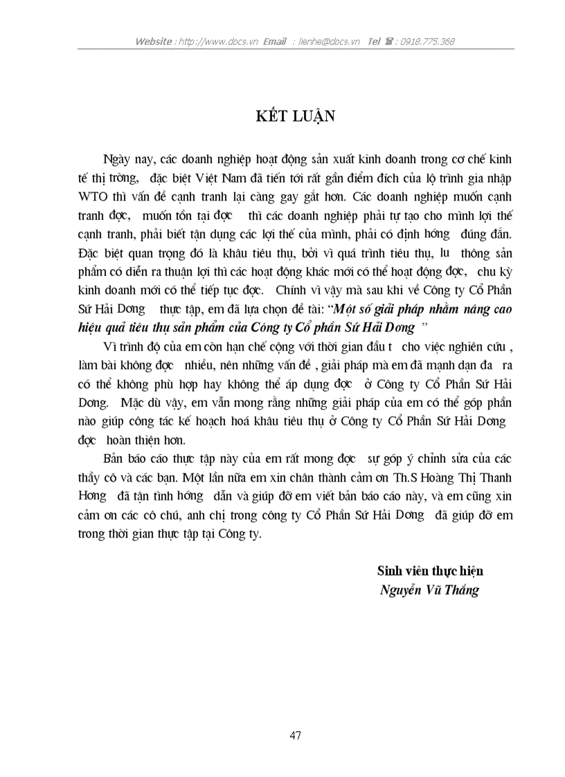 image for page Một số giải pháp nhằm nâng cao hiệu quả tiêu thụ sản phẩm của Công ty Cổ phần Sứ Hải Dương