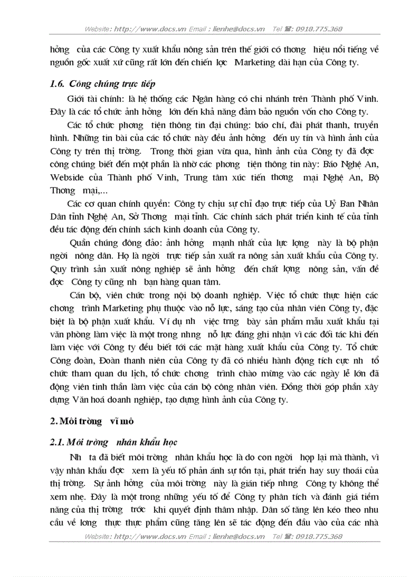 image for page Marketing xuất khẩu nhóm hàng nông sản tại Công ty Đầu tư Hợp tác Kinh tế Việt Lào