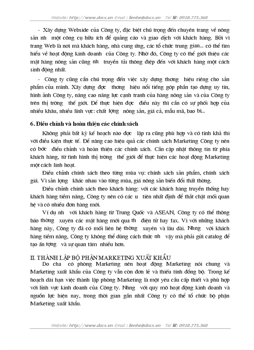 image for page Marketing xuất khẩu nhóm hàng nông sản tại Công ty Đầu tư Hợp tác Kinh tế Việt Lào