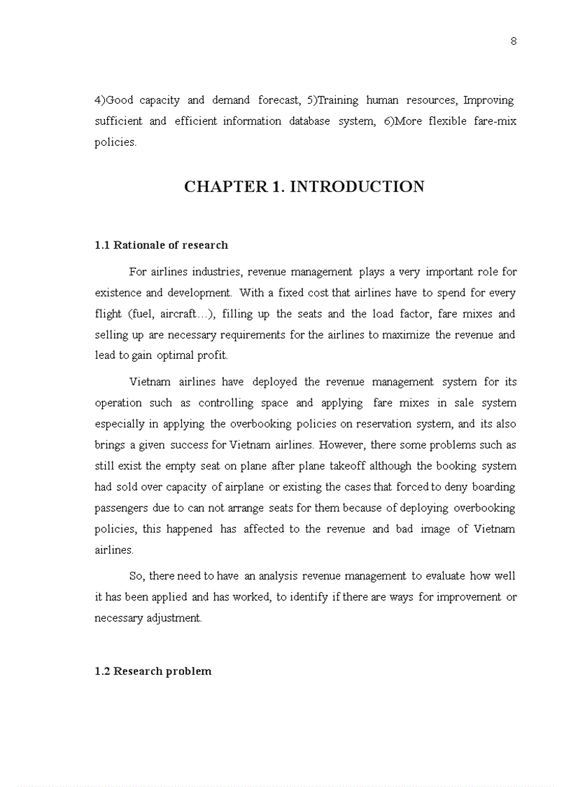 image for page Current revenue management at Vietnam Airlines