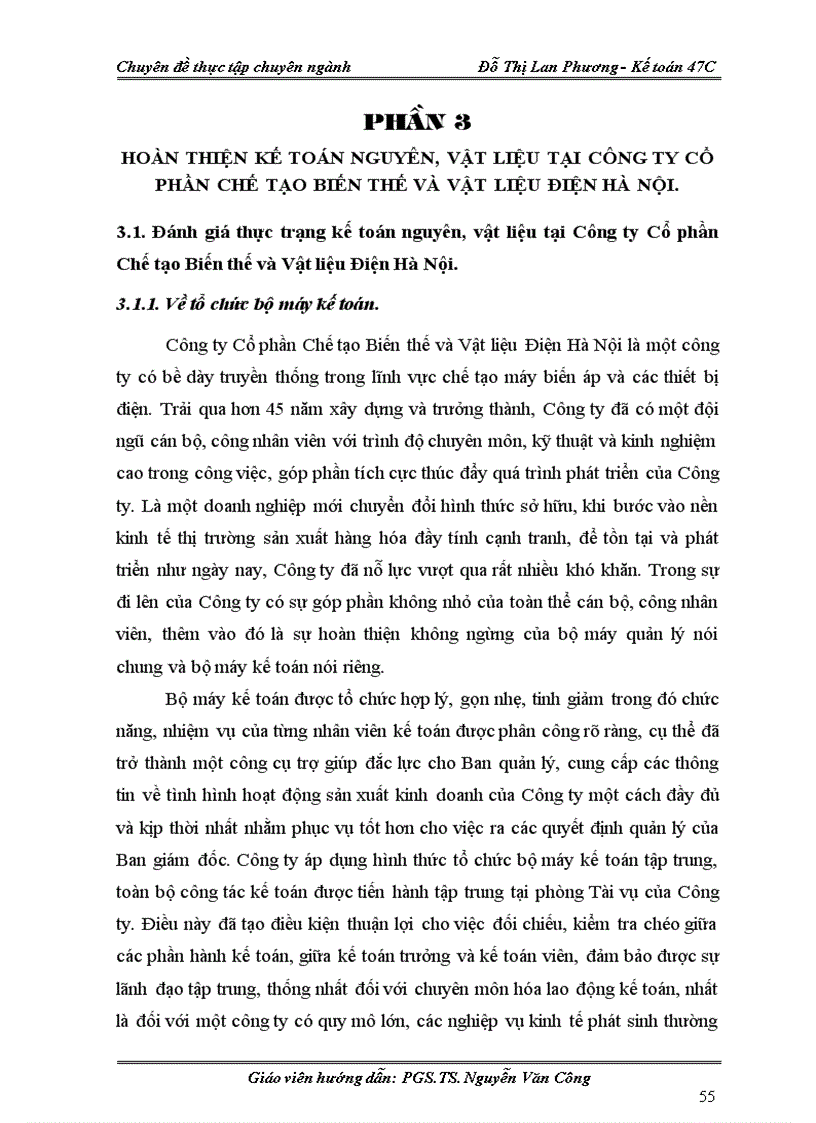 image for page Hoàn thiện kế toán nguyên vật liệu tại công ty cổ phần chế tạo biến thế và vật liệu điện hà nội