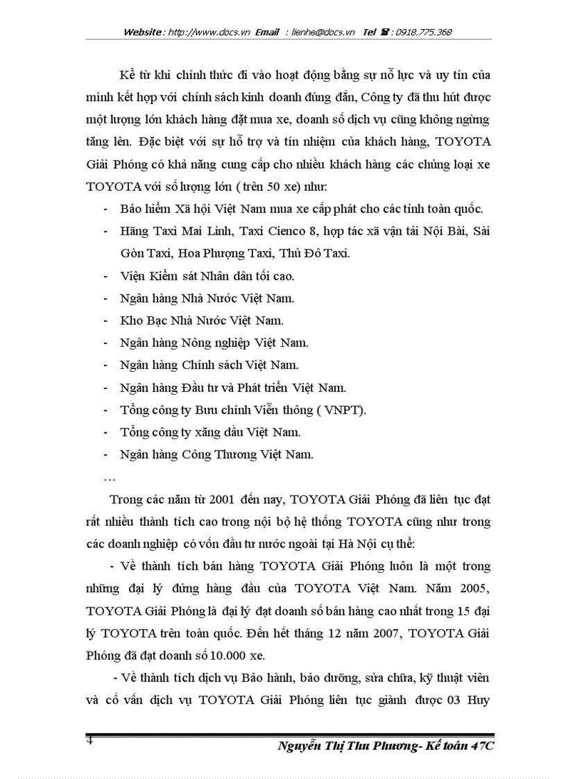 image for page Hoàn thiện công tác hạch toán doanh thu chi phí và xác định kết quả kinh doanh tại Công ty Liên doanh TOYOTA Giải Phóng