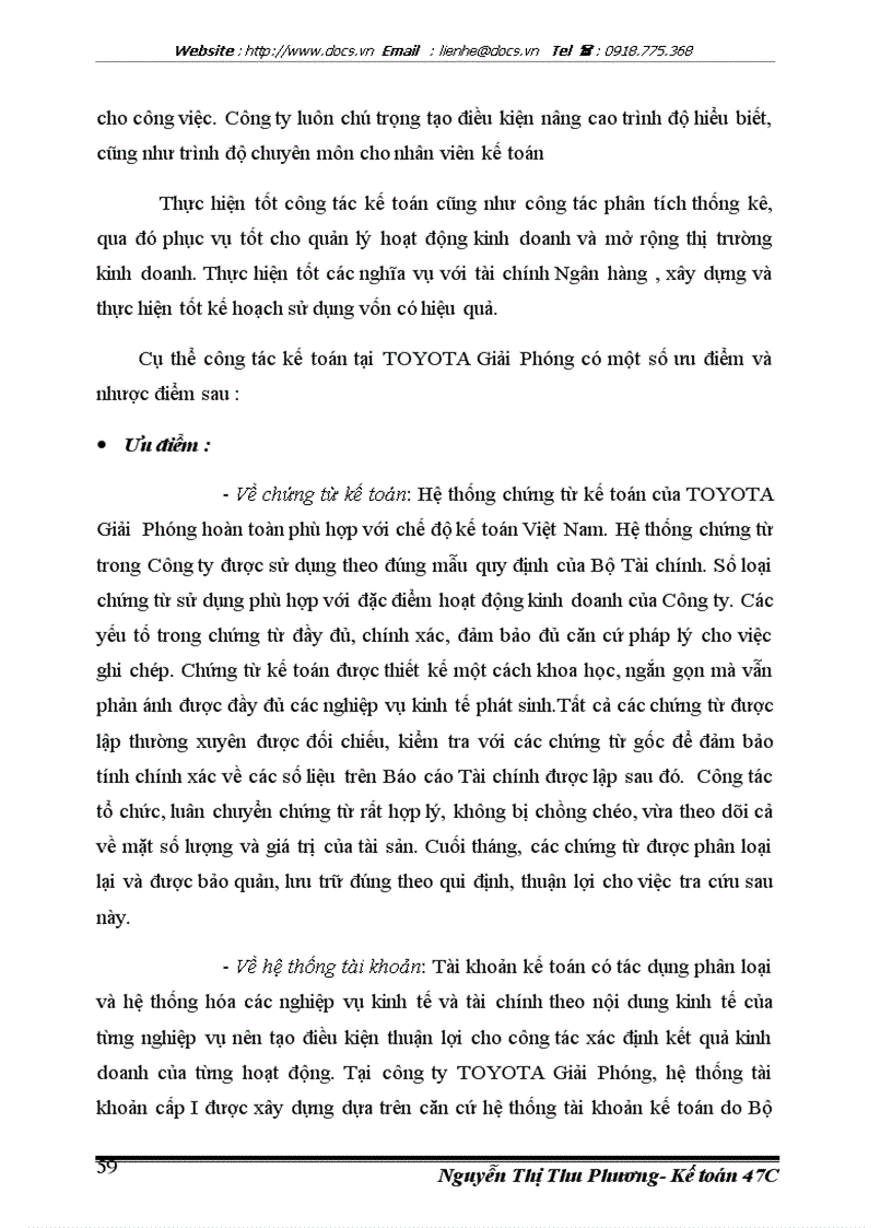 image for page Hoàn thiện công tác hạch toán doanh thu chi phí và xác định kết quả kinh doanh tại Công ty Liên doanh TOYOTA Giải Phóng