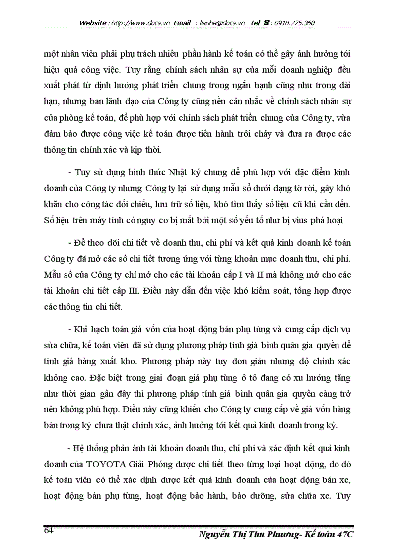 image for page Hoàn thiện công tác hạch toán doanh thu chi phí và xác định kết quả kinh doanh tại Công ty Liên doanh TOYOTA Giải Phóng