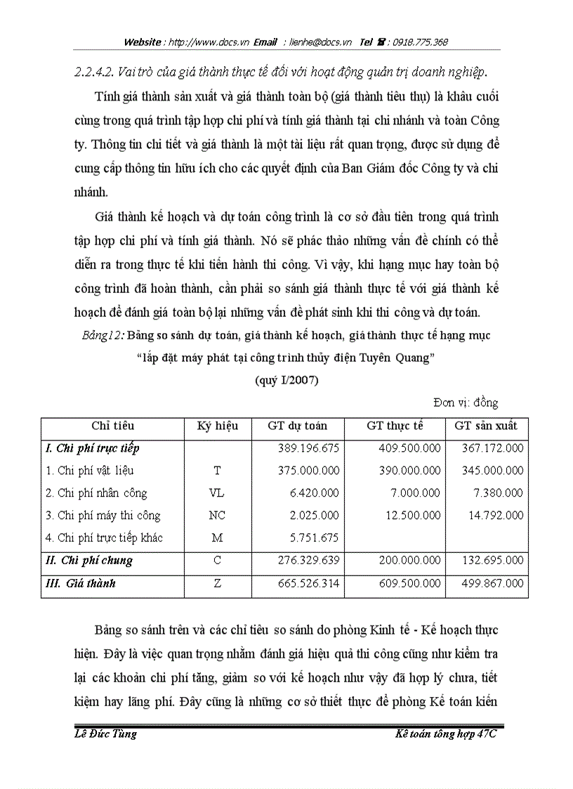 image for page Nâng cao hiệu quả hoạt động của công tá kế toán tập hợp chi phí và tính giá thành tại Công ty cổ phần PCCC và đầu tư xây dựng Sông Đà