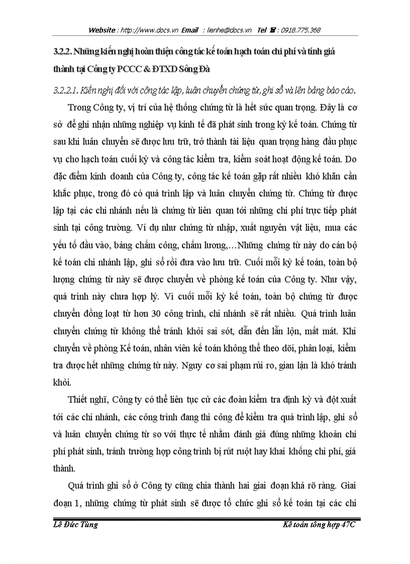 image for page Nâng cao hiệu quả hoạt động của công tá kế toán tập hợp chi phí và tính giá thành tại Công ty cổ phần PCCC và đầu tư xây dựng Sông Đà