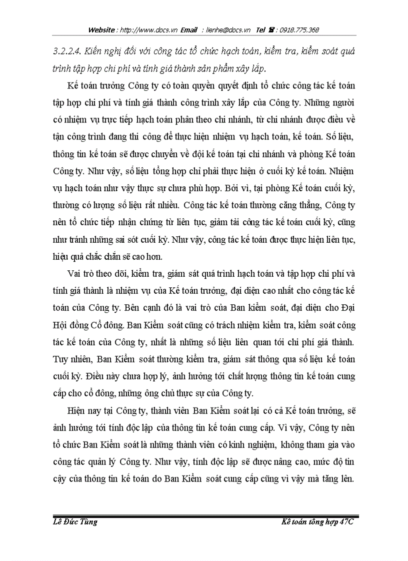 image for page Nâng cao hiệu quả hoạt động của công tá kế toán tập hợp chi phí và tính giá thành tại Công ty cổ phần PCCC và đầu tư xây dựng Sông Đà