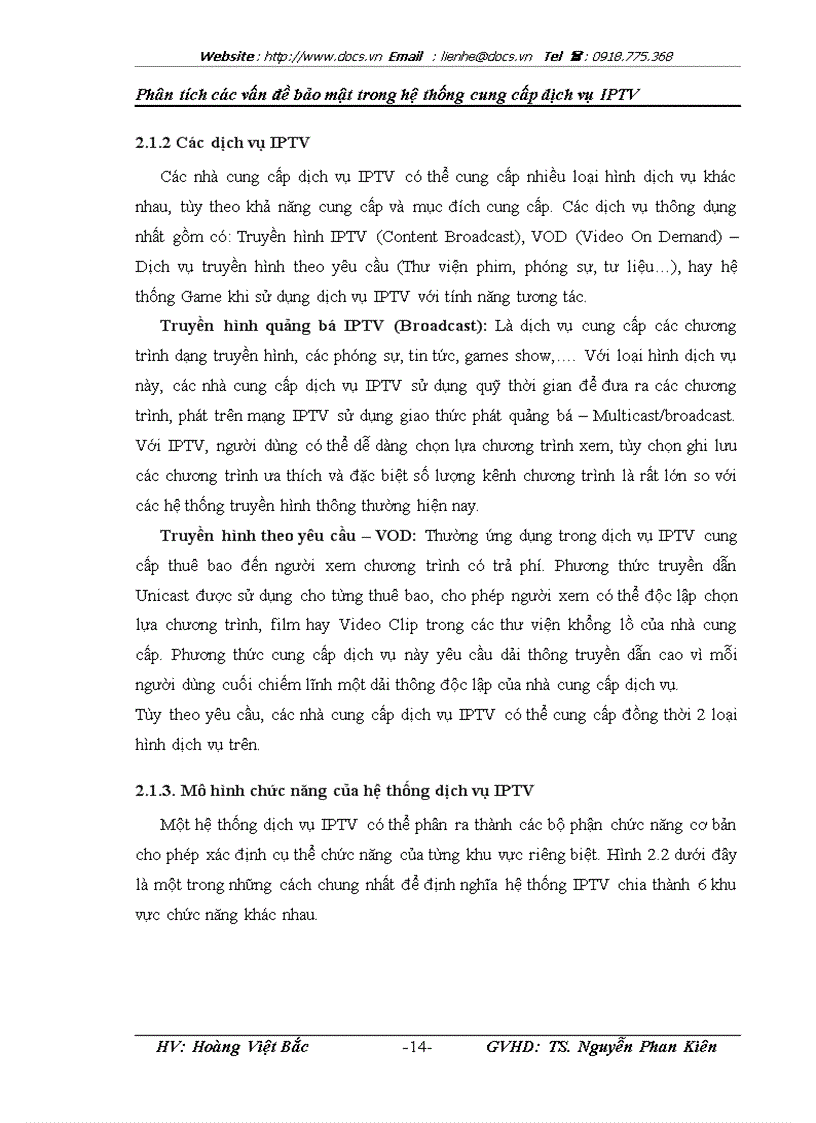 image for page Phân tích các vấn đề bảo mật trong hệ thống cung cấp dịch vụ IPTV