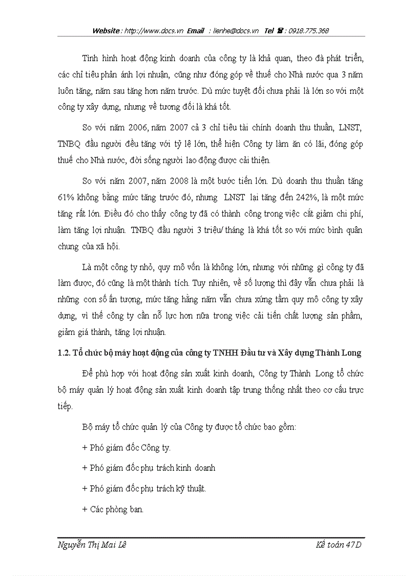 image for page Hoàn thiện kế toán chi phí sản xuất và tính giá thành sản phẩm xây lắp tại công ty tnhh đầu tư và xây dựng thành long