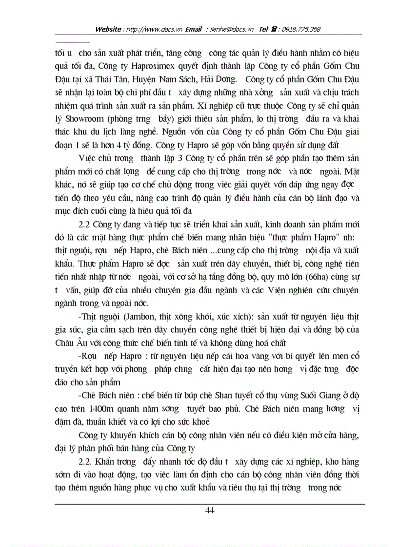 image for page Tại Công ty sản xuất dịch vụ và XNK Nam Hà Nội Haprosimex