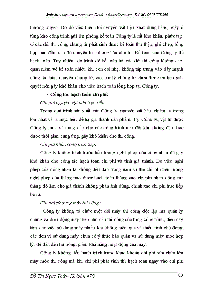 image for page Hoàn thiện kế toán chi phí sản xuất và tính giá thành sản phẩm xây lắp tại Công ty Vận tải và Xây dựng TRANCO