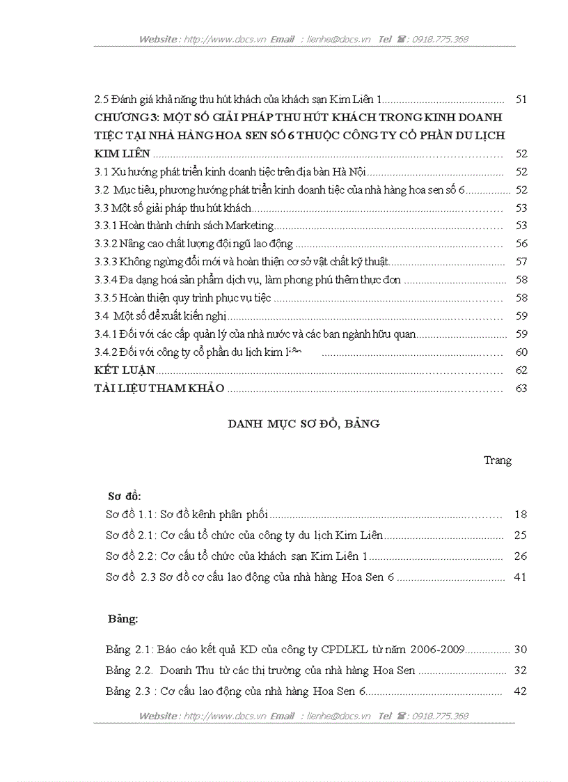 image for page Biện pháp thu hút khách trong kinh doanh tiệc tại nhà hàng hoa sen 6 thuộc công ty cổ phần du lịch Kim Liên