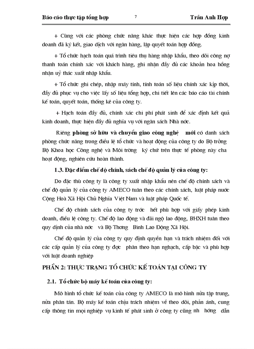 image for page Báo cáo thực tập tổng hợp Tại Công ty Ameco