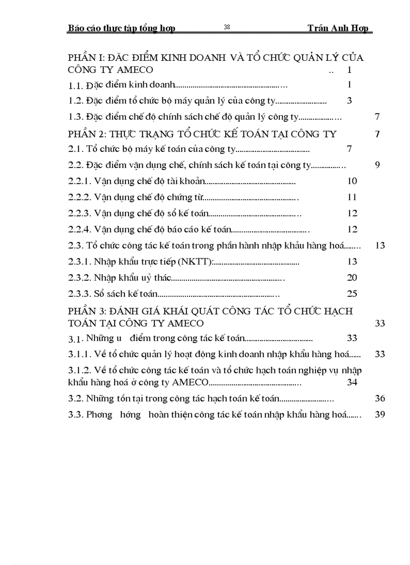 image for page Báo cáo thực tập tổng hợp Tại Công ty Ameco