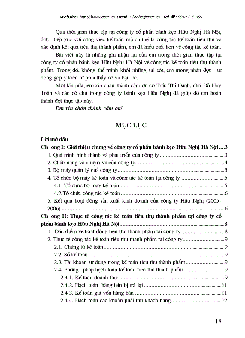 image for page Hoàn thiện công tác kế toán tiêu thụ thành phẩm và xác định kết quả tiêu thụ tại công ty cổ phần bánh kẹo Hữu Nghị Hà Nội