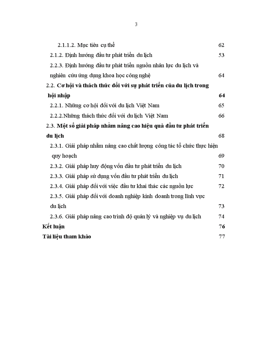 Một số giải pháp nâng cao hiệu quả đầu tư phát triển du lịch năm 2001 2010
