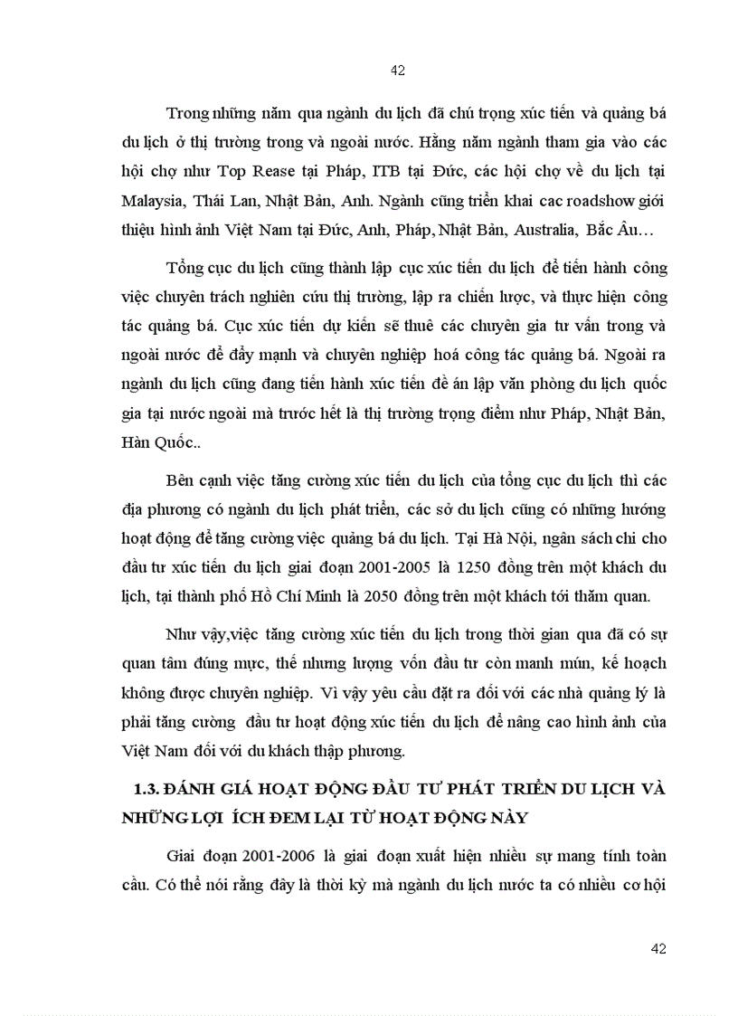 image for page Một số giải pháp nâng cao hiệu quả đầu tư phát triển du lịch năm 2001 2010