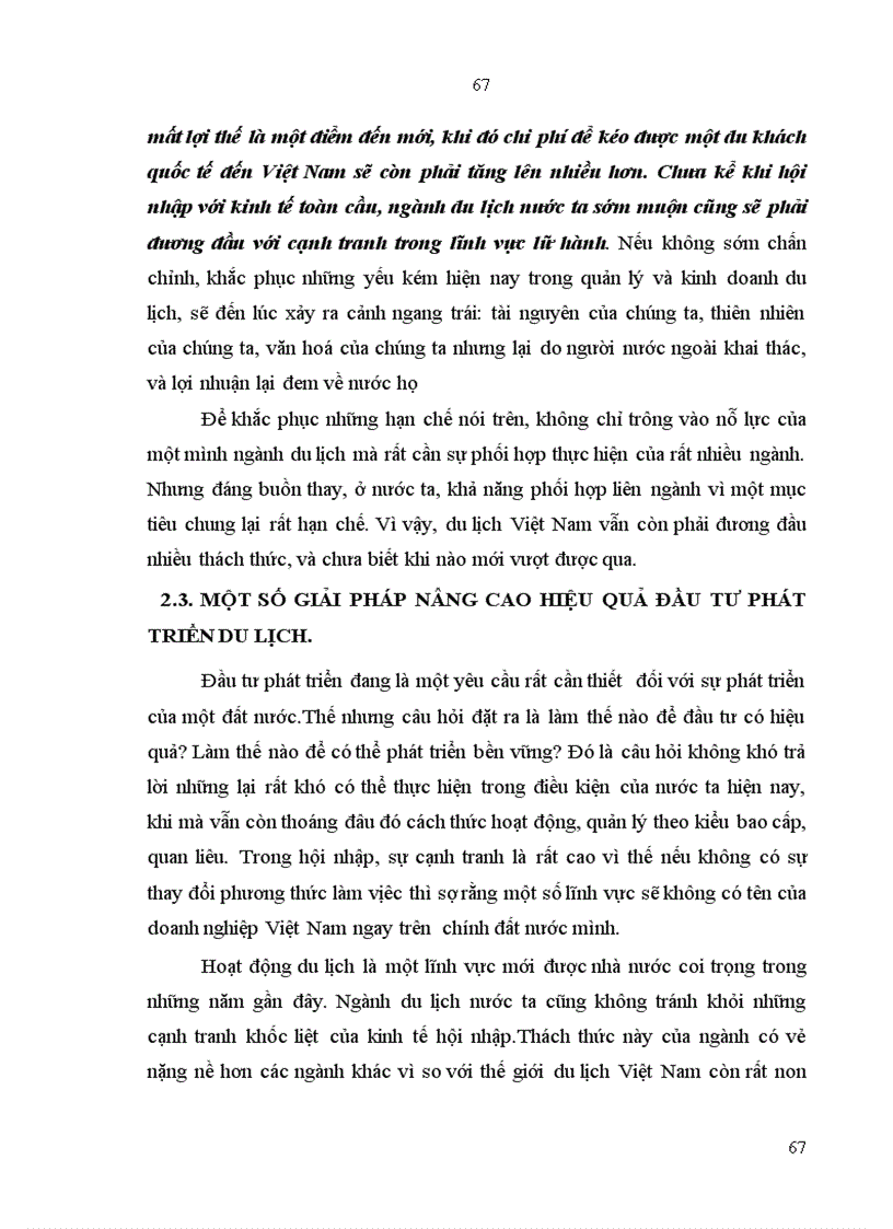 image for page Một số giải pháp nâng cao hiệu quả đầu tư phát triển du lịch năm 2001 2010