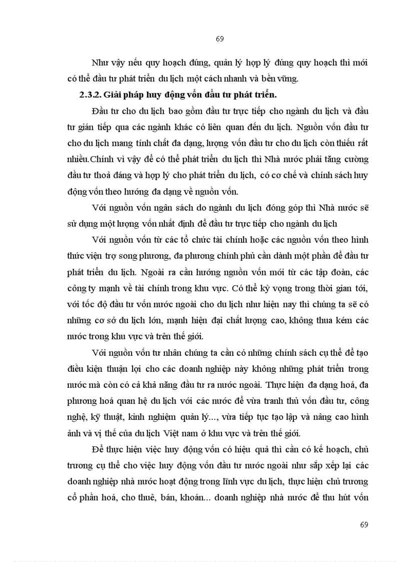 image for page Một số giải pháp nâng cao hiệu quả đầu tư phát triển du lịch năm 2001 2010