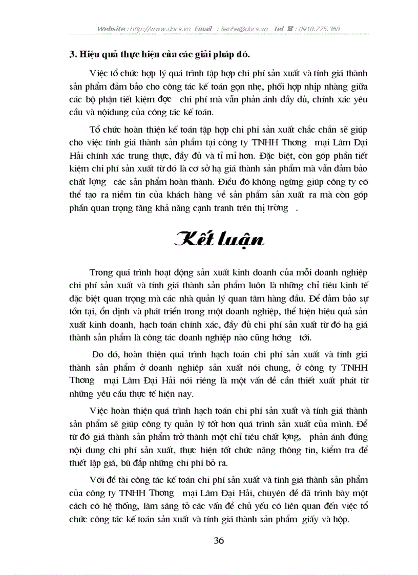 image for page Tổ chức công tác kế toán tập hợp chi phí sản xuất và tính giá thành sản phẩm ở công ty TNHH Thương mại Lâm Đại Hải