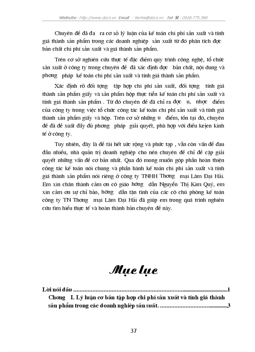 image for page Tổ chức công tác kế toán tập hợp chi phí sản xuất và tính giá thành sản phẩm ở công ty TNHH Thương mại Lâm Đại Hải