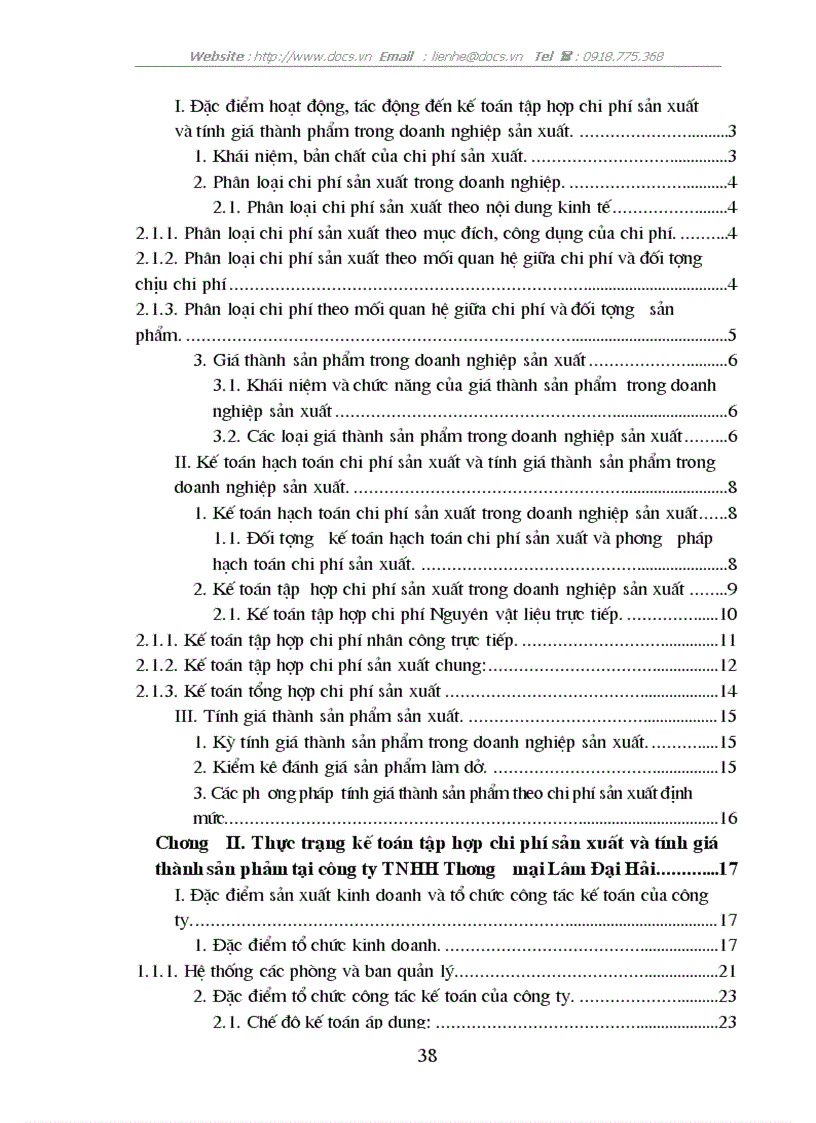 image for page Tổ chức công tác kế toán tập hợp chi phí sản xuất và tính giá thành sản phẩm ở công ty TNHH Thương mại Lâm Đại Hải