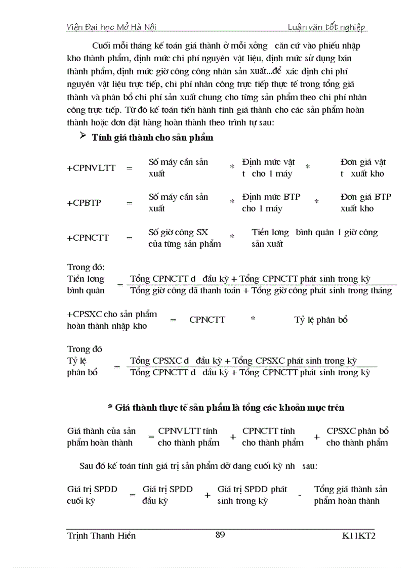 image for page Kế toán chi phí sản xuất và tính giá thành sản phẩm tại Công ty TNHH Nhà Nước một thành viên Cơ khí Hà Nội