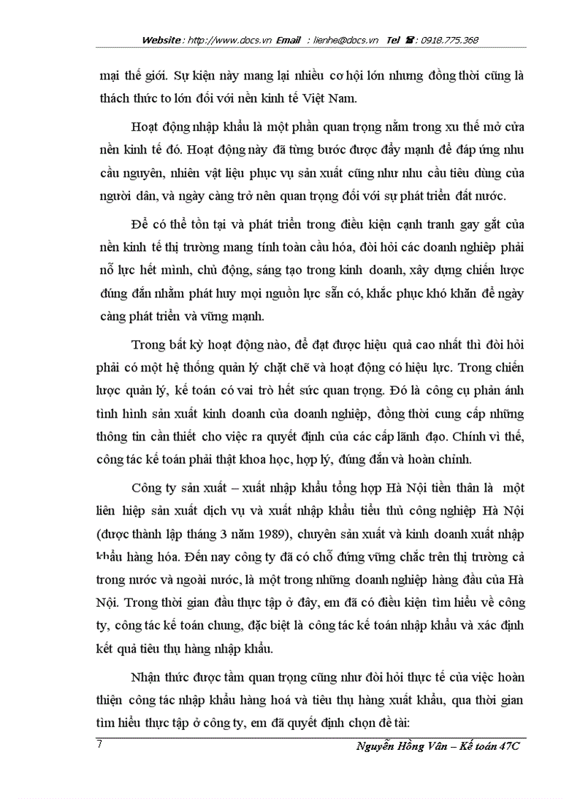 image for page Hoàn thiện kế toán nhập khẩu tiêu thụ và xác định kết quả hoạt động nhập khẩu tại công ty sản xuất xuất nhập khẩu tổng hợp Hà Nộ