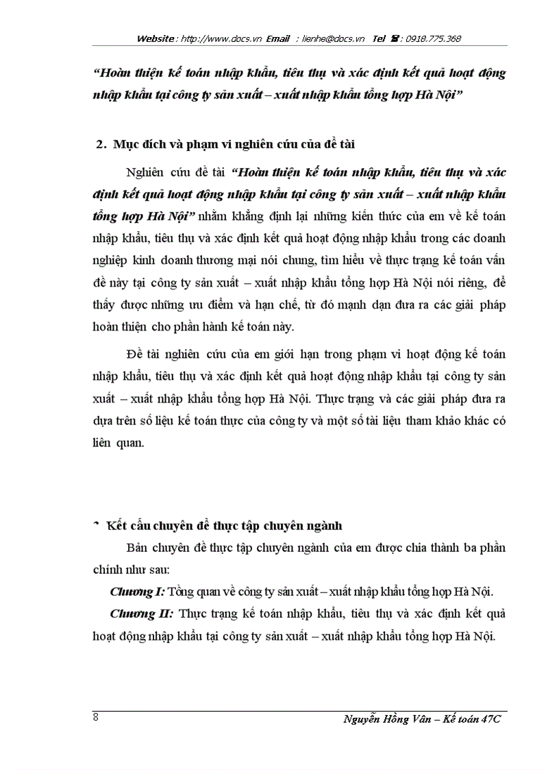 image for page Hoàn thiện kế toán nhập khẩu tiêu thụ và xác định kết quả hoạt động nhập khẩu tại công ty sản xuất xuất nhập khẩu tổng hợp Hà Nộ