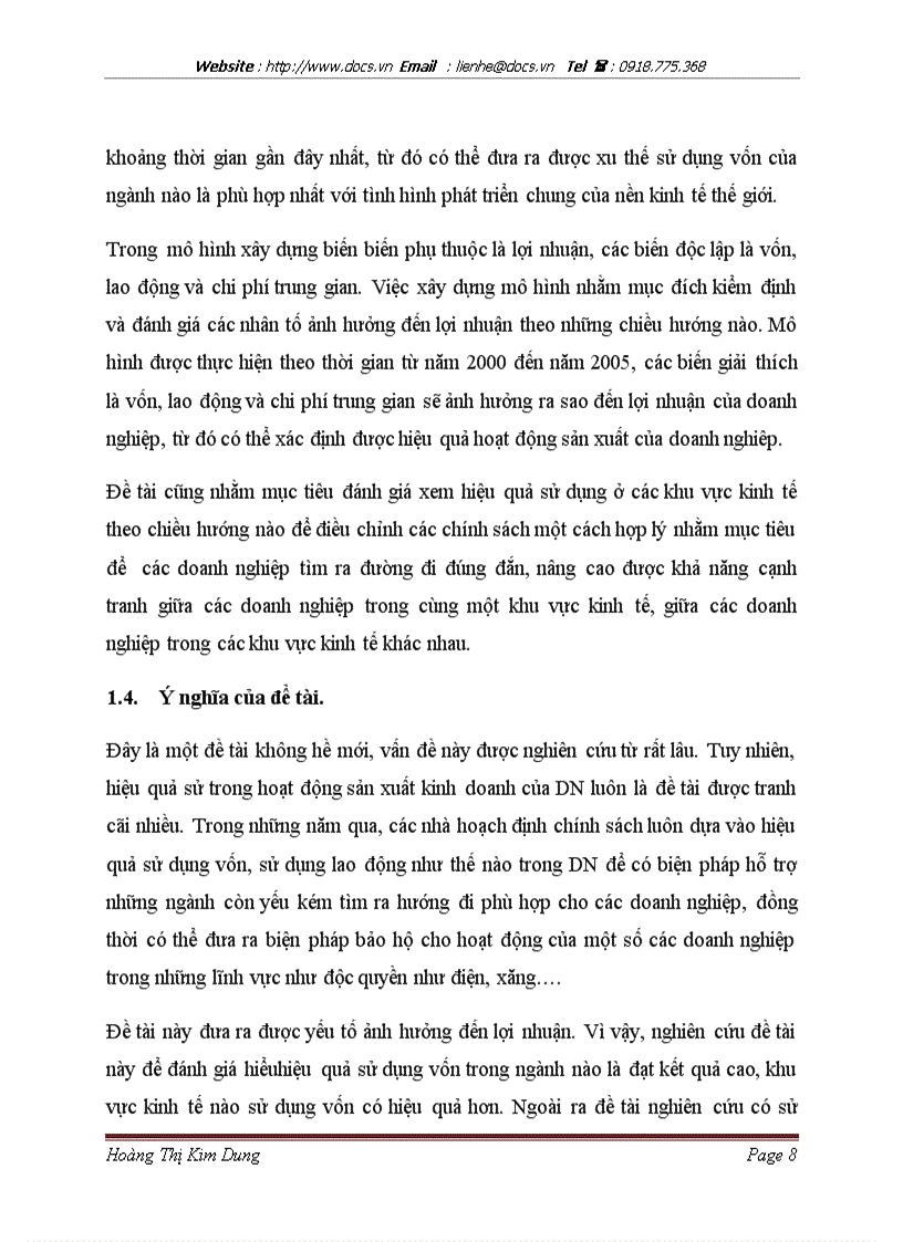 image for page Các yếu tố ảnh hưởng đến hiệu quả hoạt động kinh doanh của Doanh nghiệp theo khu vực kinh tế giai đoạn 2000 đến 2005