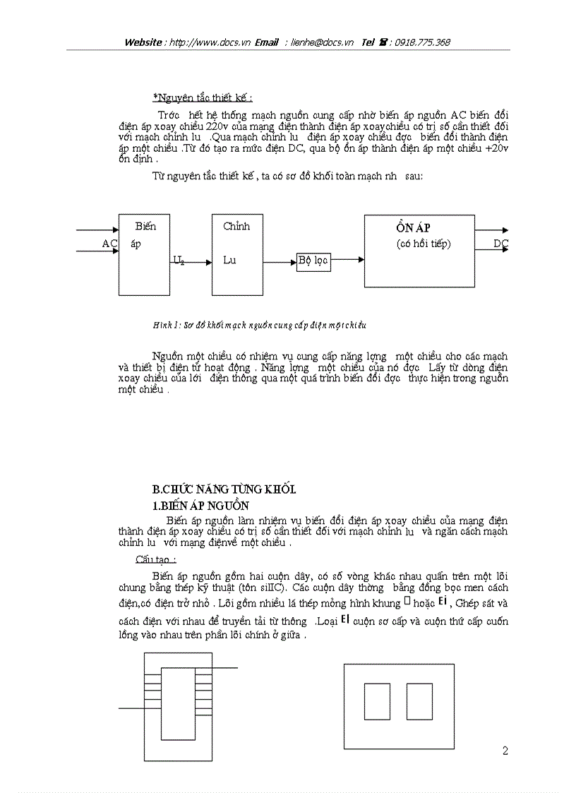 Thiết kế mạch nguồn cung cấp điện 1 chiều
