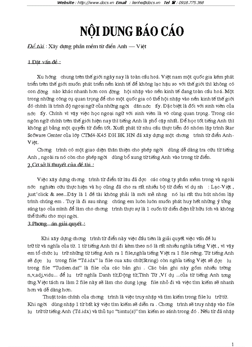 image for page Xây dựng phần mềm từ điển Anh Việt