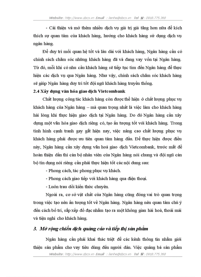 image for page Giải pháp mở rộng cho vay tiêu dùng tại Ngân hàng TMCP Ngoại thương Việt Nam chi nhánh Hà Nội