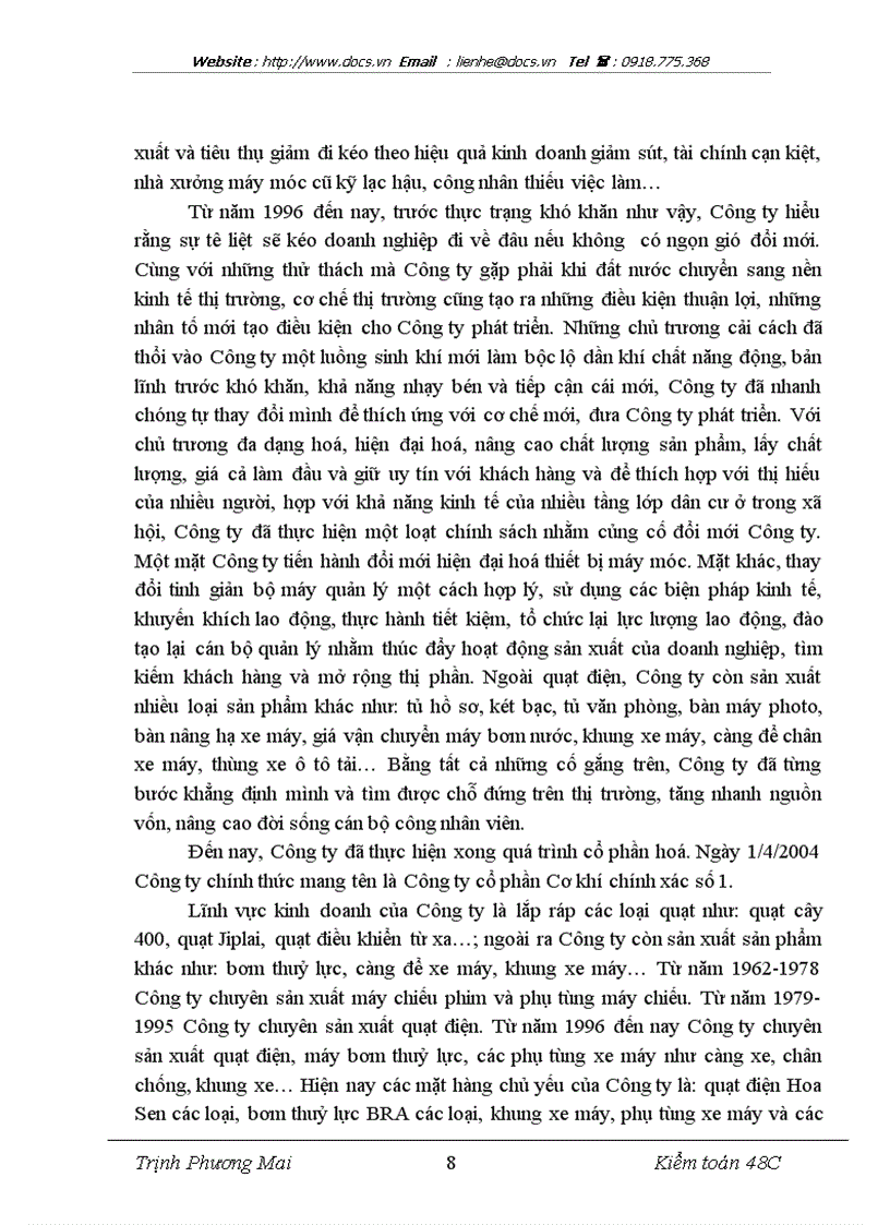 image for page Thực trạng tổ chức kế toán tại Công ty CP Cơ khí chính xác số 1 lt kiến tập gt