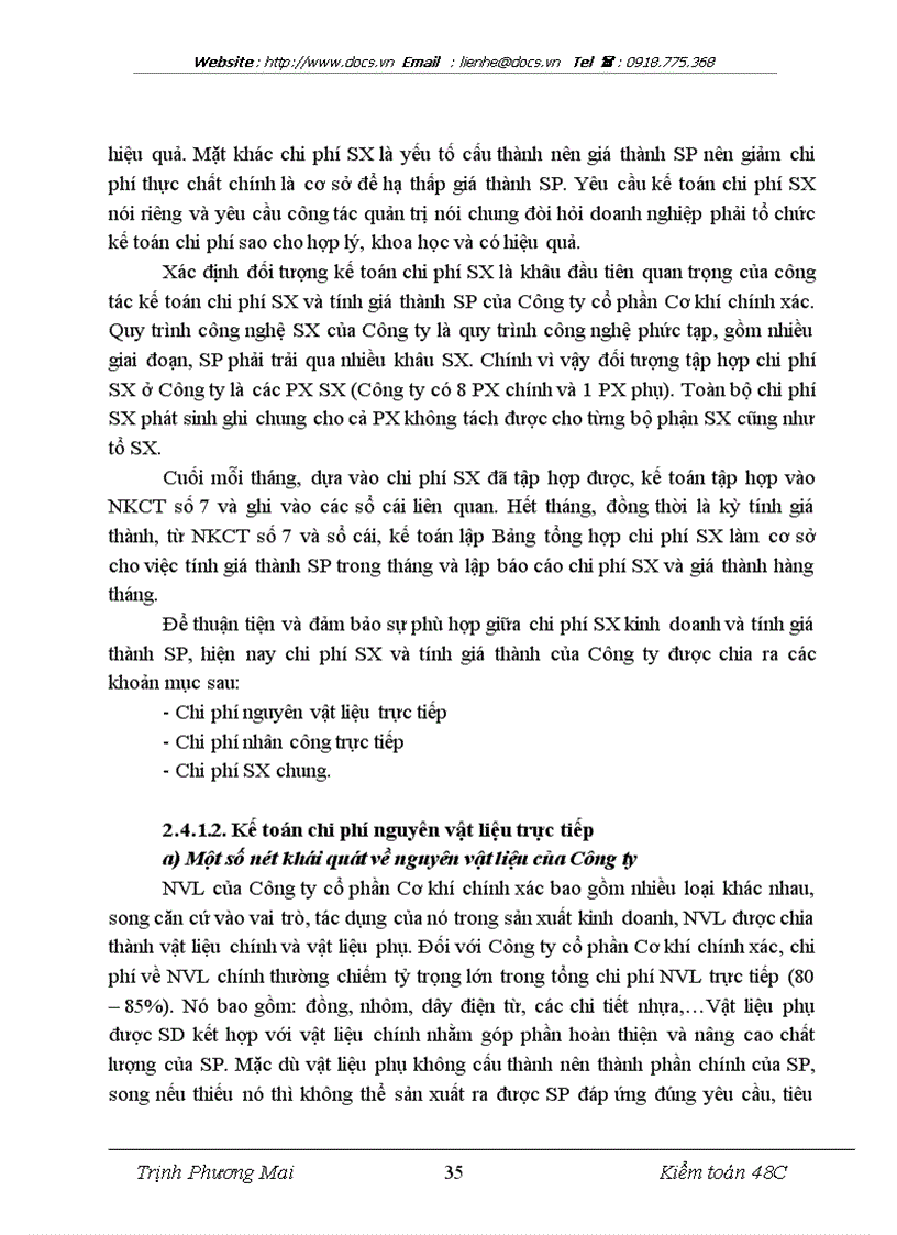 image for page Thực trạng tổ chức kế toán tại Công ty CP Cơ khí chính xác số 1 lt kiến tập gt