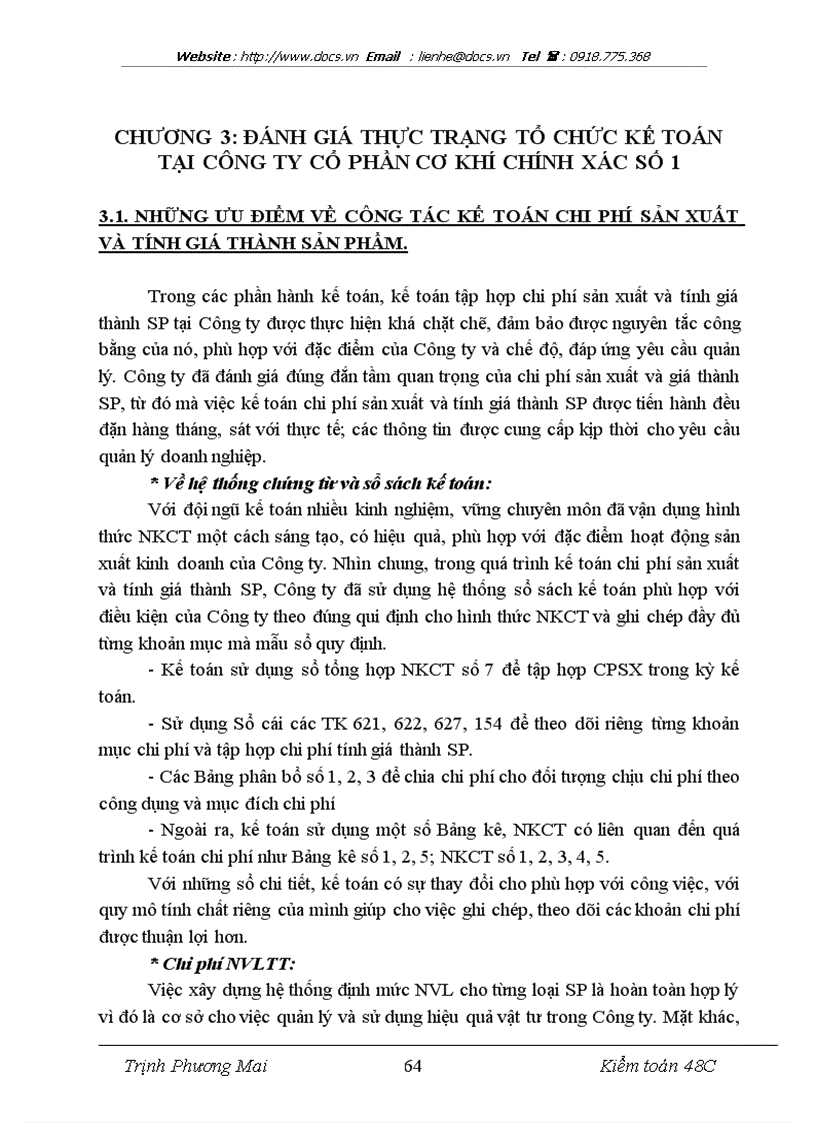 image for page Thực trạng tổ chức kế toán tại Công ty CP Cơ khí chính xác số 1 lt kiến tập gt