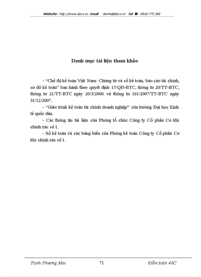 image for page Thực trạng tổ chức kế toán tại Công ty CP Cơ khí chính xác số 1 lt kiến tập gt