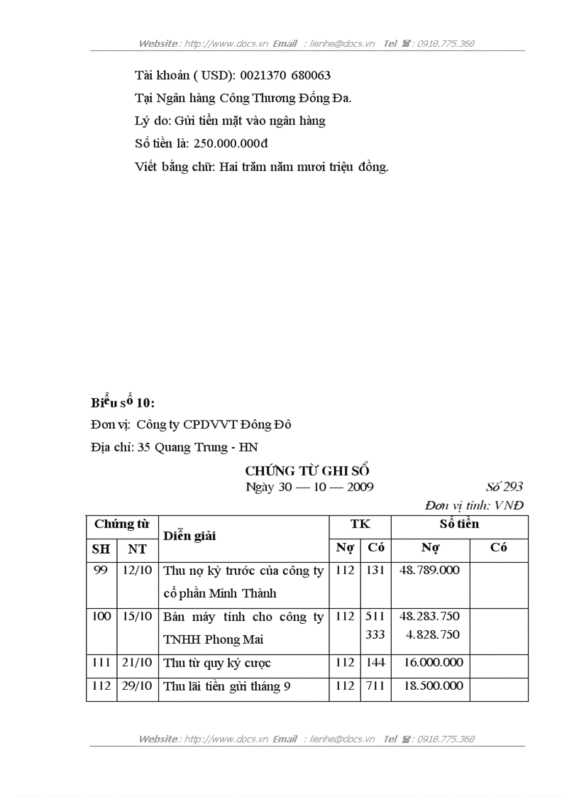 image for page Kế toán vốn bằng tiền tại công ty cổ phần dịch vụ viễn thông Đông Đô