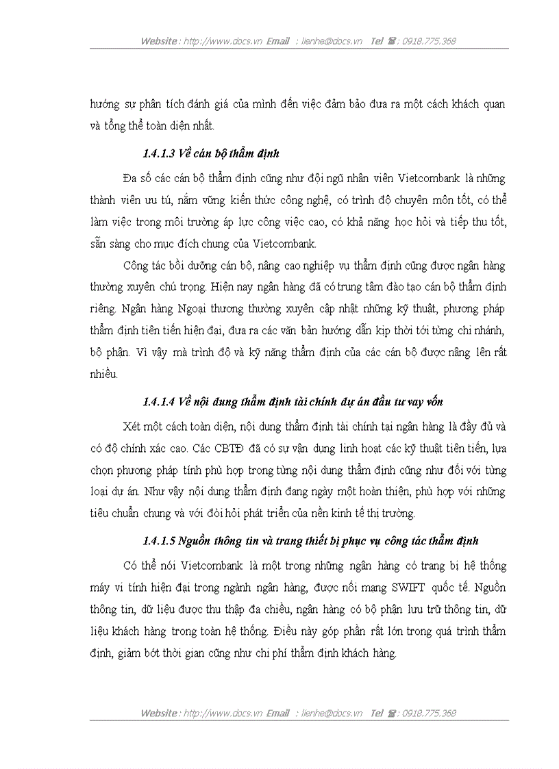 image for page Thẩm định tài chính dự án đầu tư cho vay vốn tại ngân hàng Thương mại cổ phần Ngoại thương Việt Nam chi nhánh Chương Dương