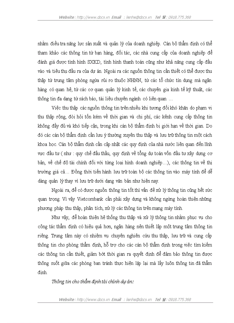 image for page Thẩm định tài chính dự án đầu tư cho vay vốn tại ngân hàng Thương mại cổ phần Ngoại thương Việt Nam chi nhánh Chương Dương