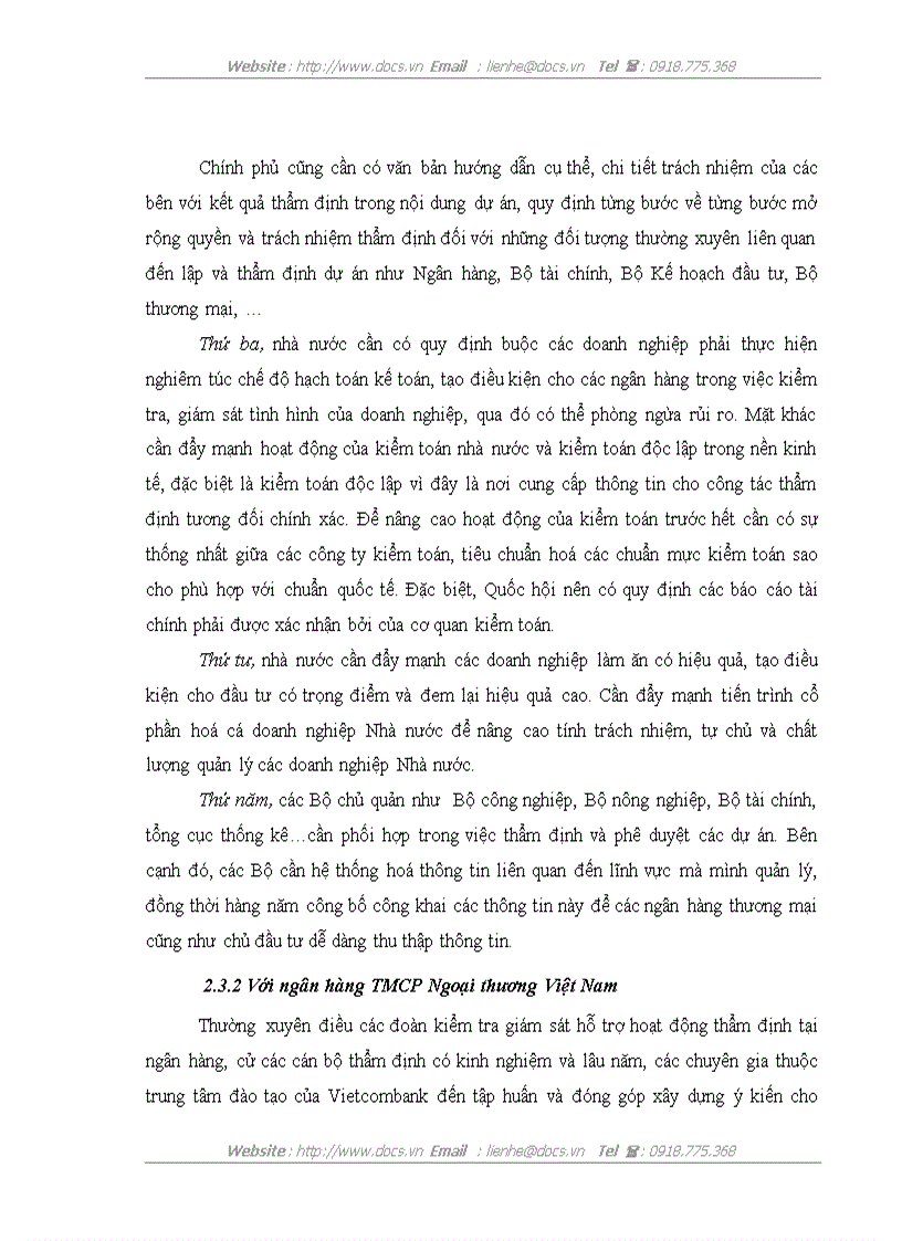 image for page Thẩm định tài chính dự án đầu tư cho vay vốn tại ngân hàng Thương mại cổ phần Ngoại thương Việt Nam chi nhánh Chương Dương