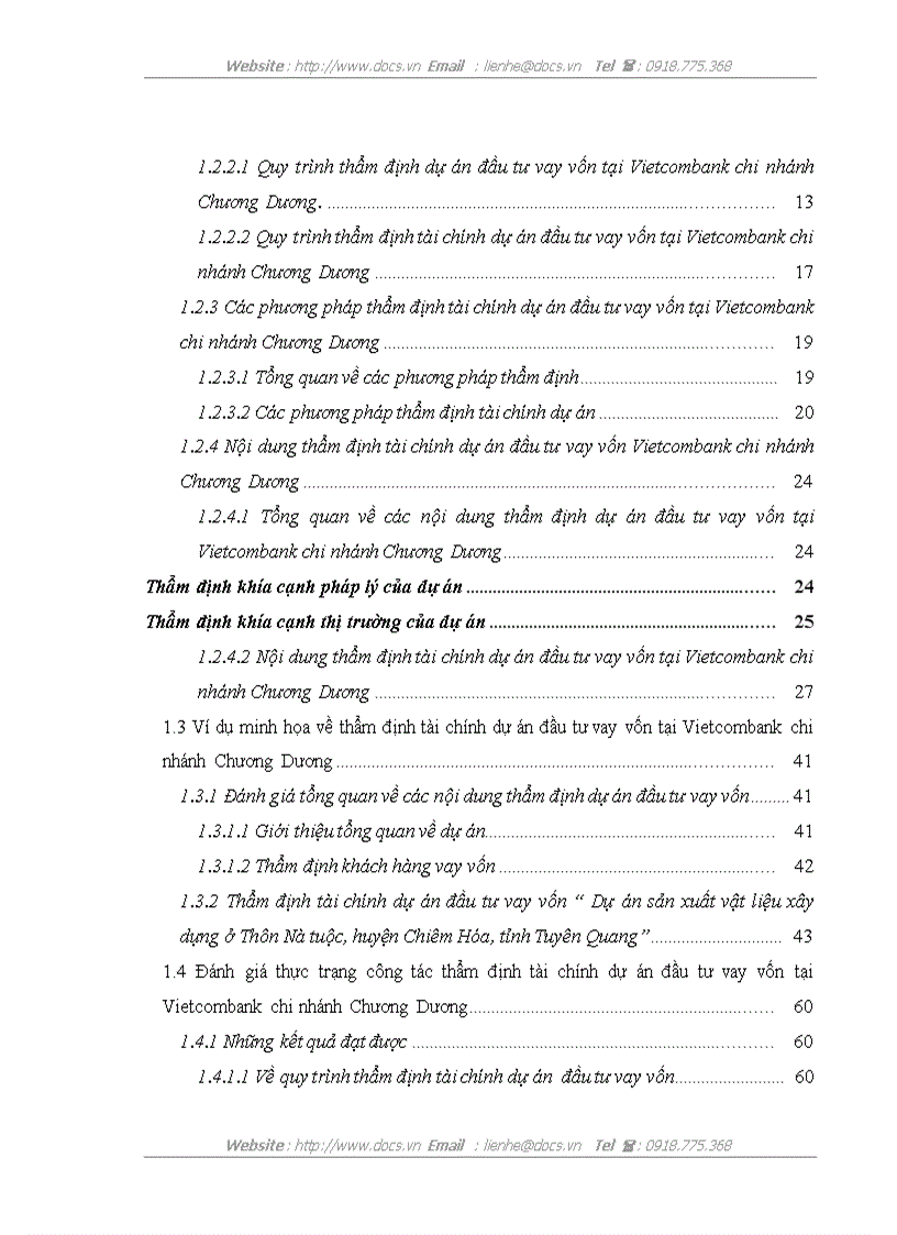 image for page Thẩm định tài chính dự án đầu tư cho vay vốn tại ngân hàng Thương mại cổ phần Ngoại thương Việt Nam chi nhánh Chương Dương